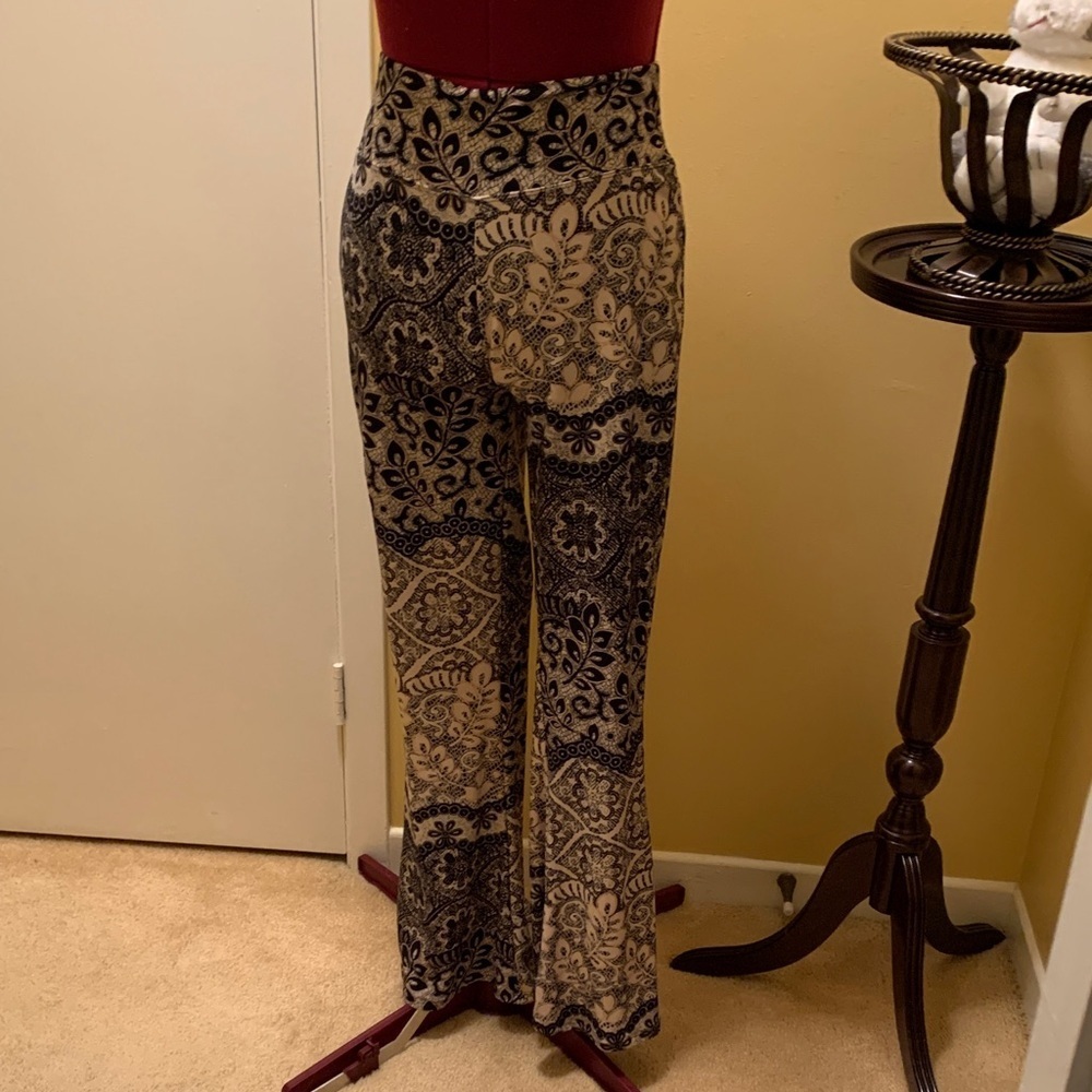 Satina High Waisted Flare Palazzo Wide Leg Peach Skin Pants NWOT Autumn peach